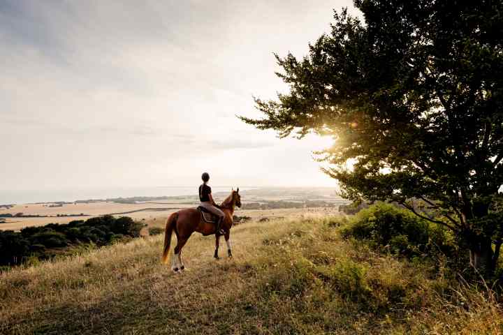 A tourist at Extremo Horseback Riding Tour