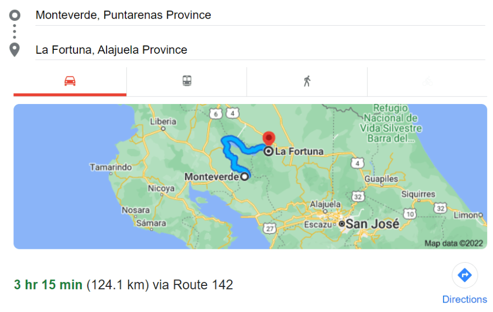 Map of How to Get From Monteverde to La Fortuna.png