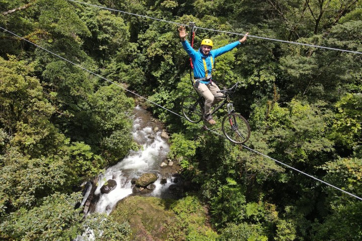 a man jumping in the air