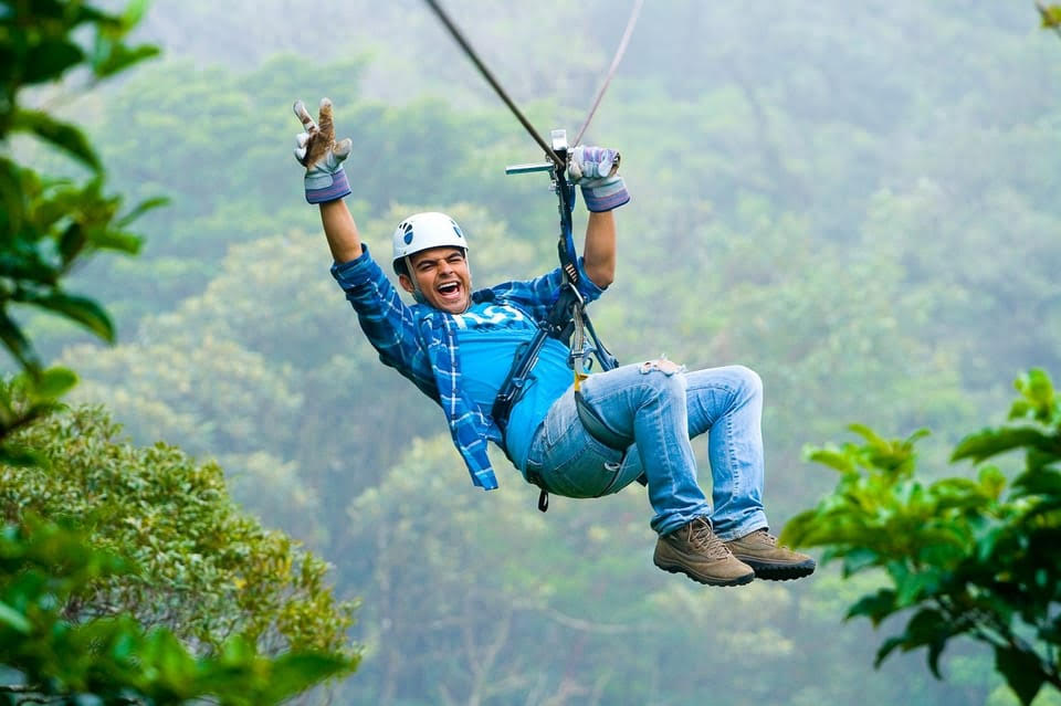 a man flying through the air